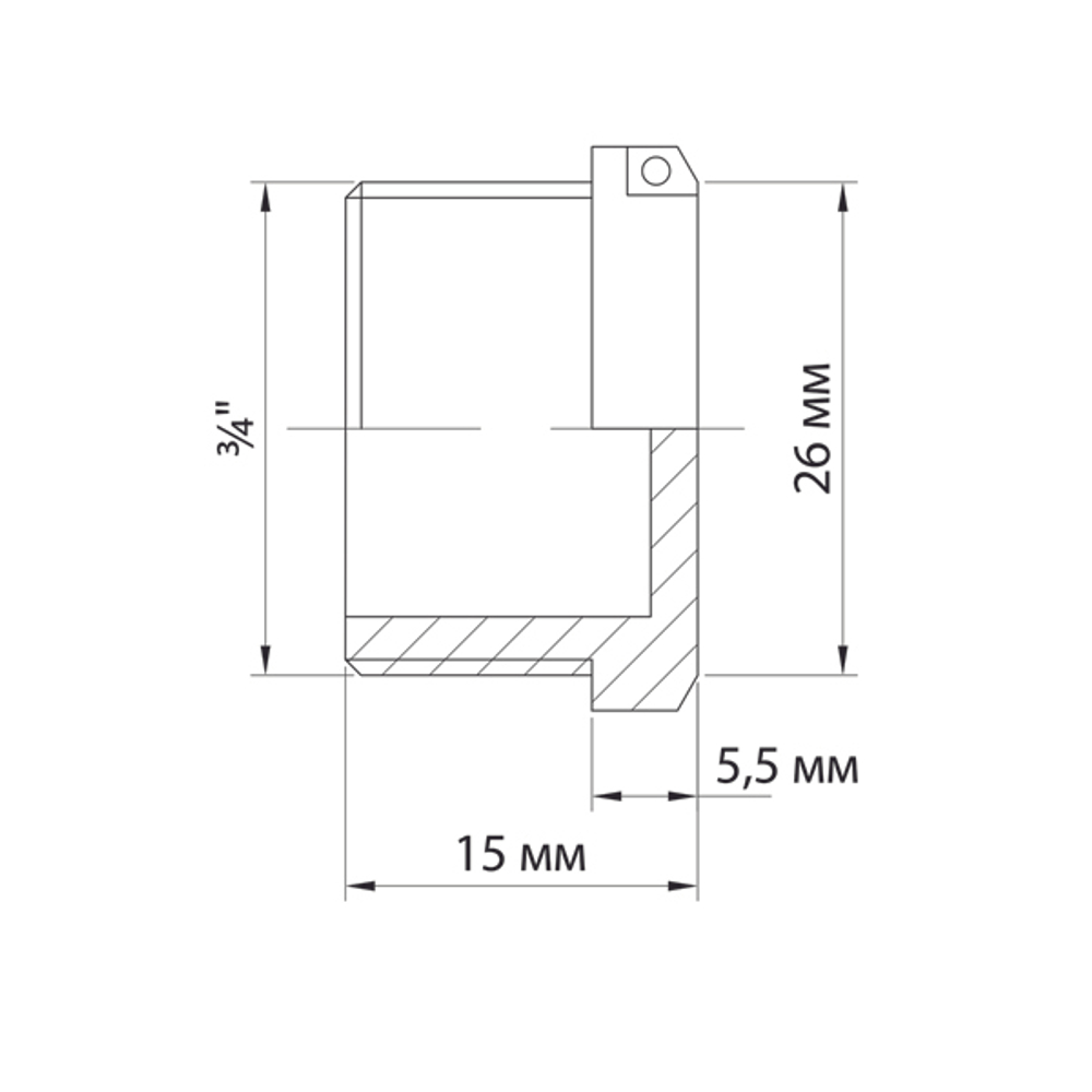 Заглушка 3/4'' нар с контр отв VRT® никель