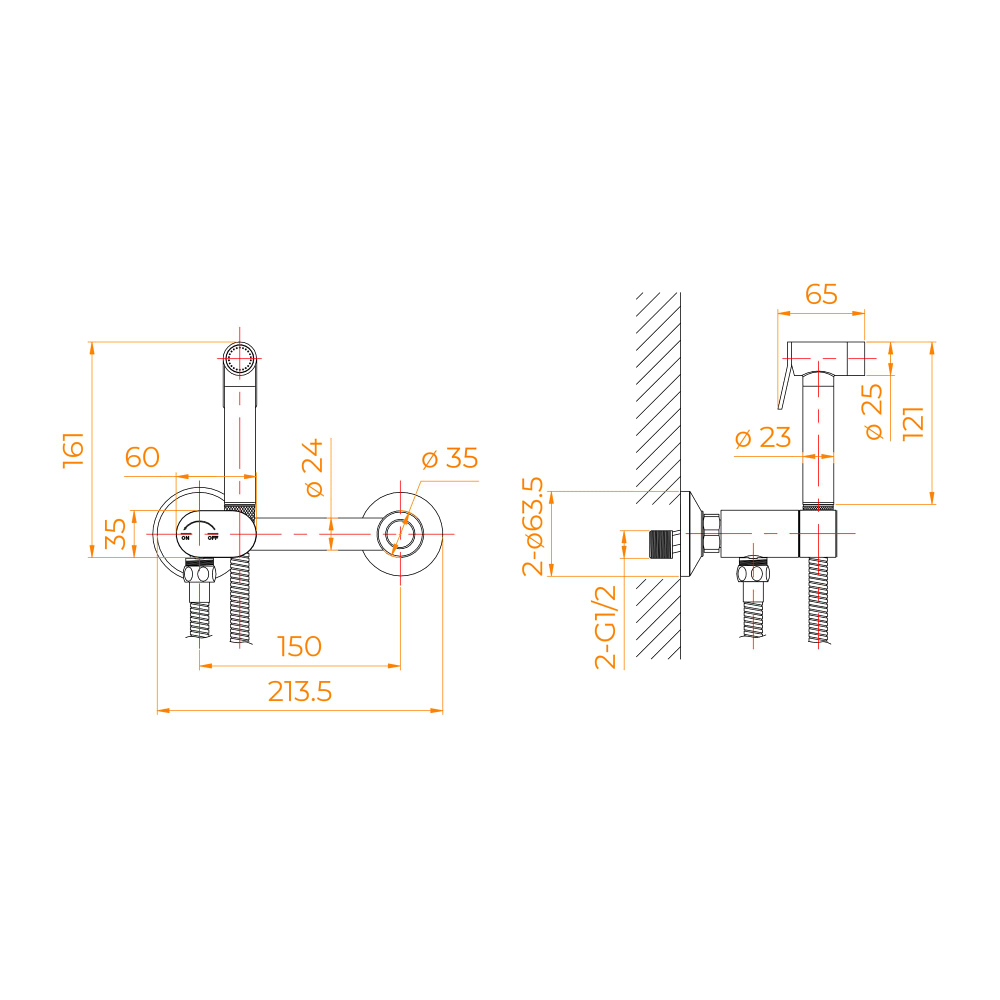 Гигиенический душ с поворотным управлением RGW SP-216B