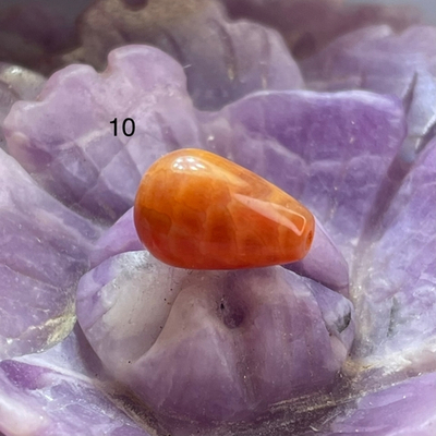 54625  Агат огненный Бусина капля 8*12мм