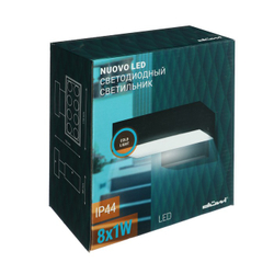 Светильник сд архитектурный Nuovo LED 8 Вт 6500K IP44 мат.черный, литой, металл, duwi