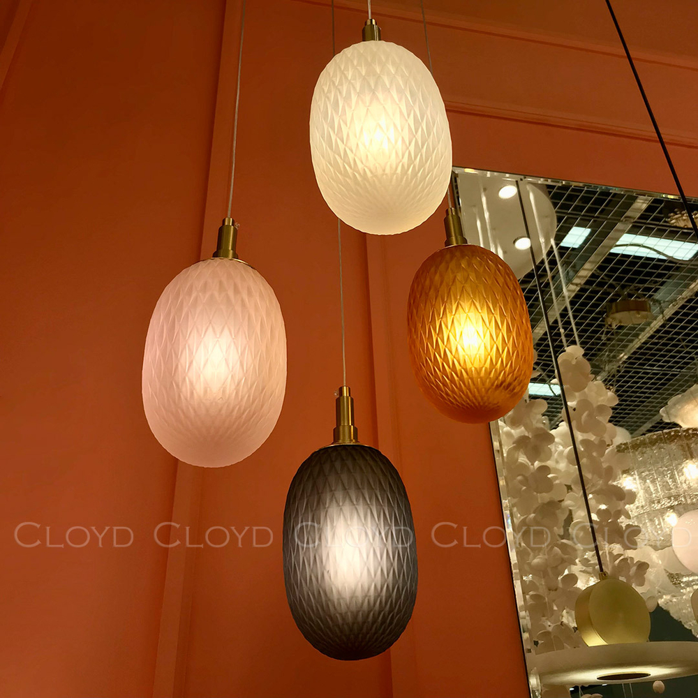 Подвесной светильник Cloyd ZAPFEN P1 / Ø13 см - латунь - белое стекло (арт.11434)