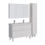 Шкаф зеркальный Lemark UNIVERSAL 120х80 см 3-х дверный, цвет корпуса: белый глянец