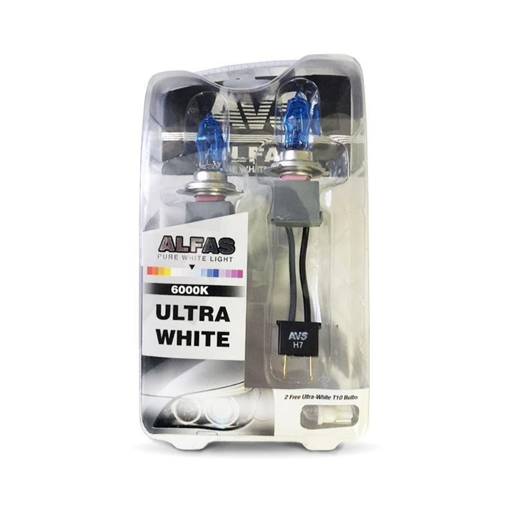 Лампа газонаполненная 12 В H7 6000К 85 Вт Alfas Pure White 2+2 (T-10) шт. AVS