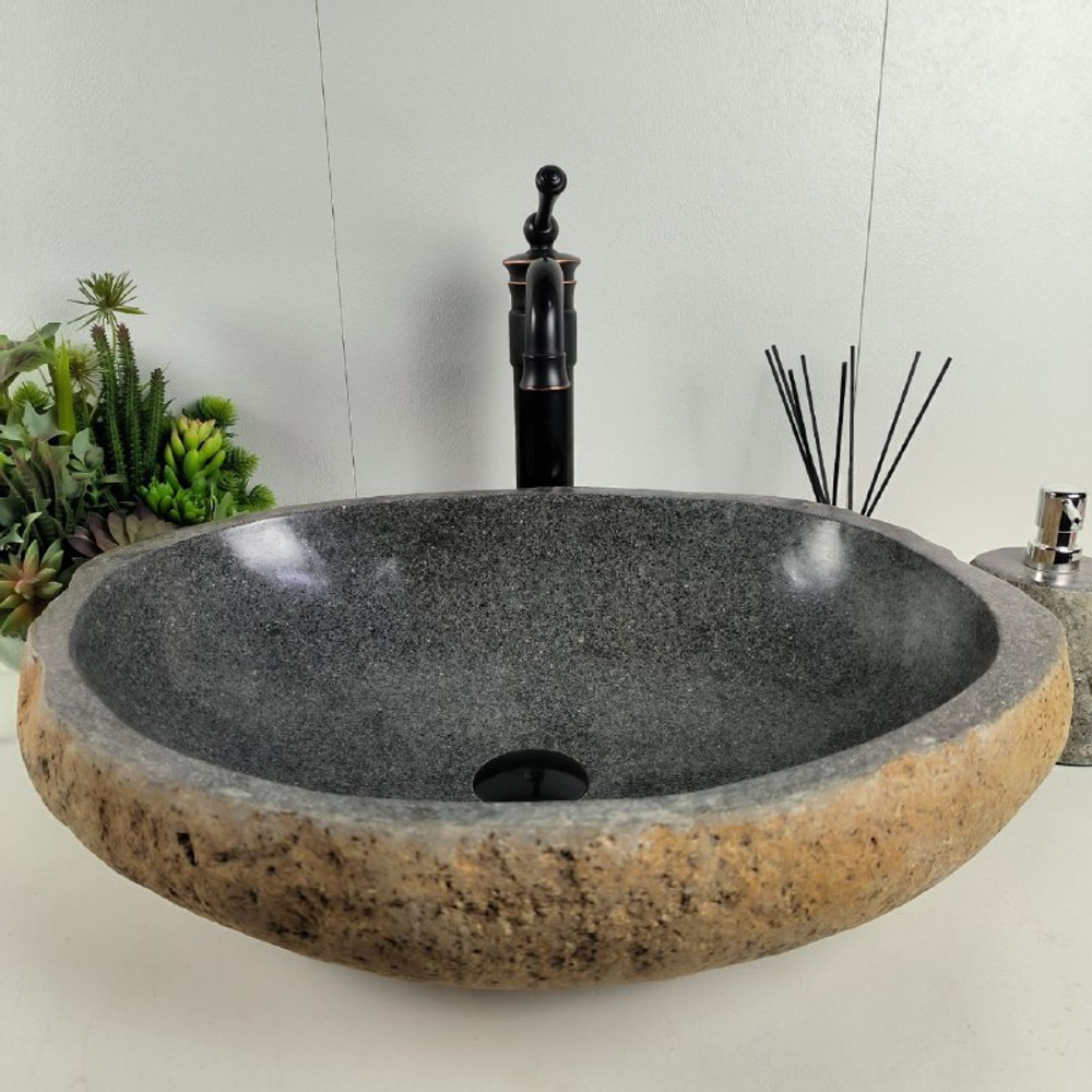 Раковина из речного камня RS-62084 (56*44*15)