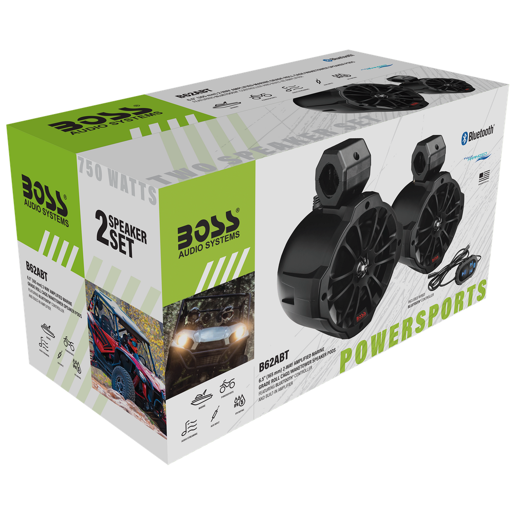 Комплект активной акустической системы Boss Audio B62ABT, 2 динамика 6,5″ 750 Вт с BLUETOOTH