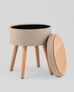 Пуф с ящиком Store Woody рогожка бежевая