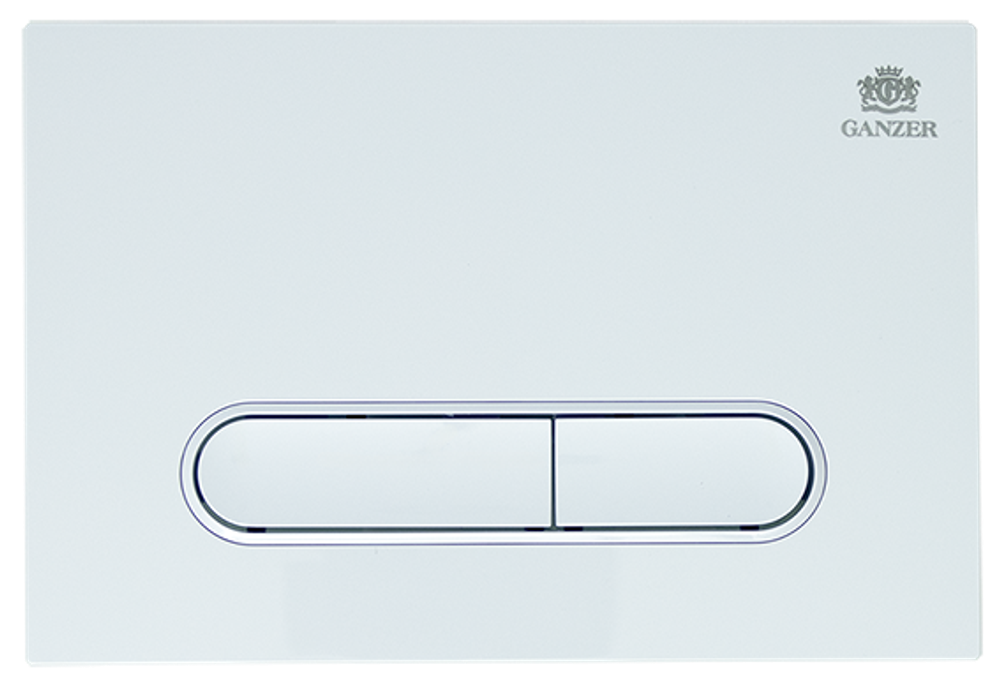 Кнопка для инсталляции с ПЛОСК. клав. (БЕЛЫЙ)  GANZER  (24/1шт)