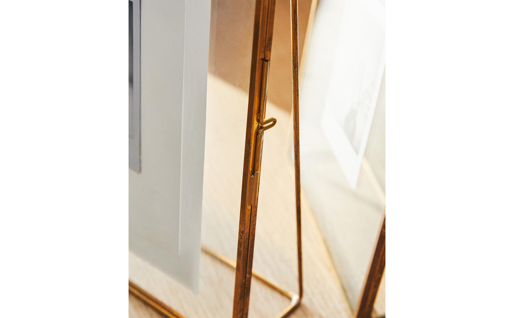 Zara Home Фоторамка из стекла, цвет золотой, 18 см