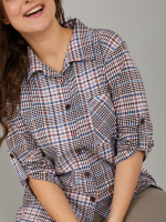 Рубашка Р-001/коричнево-розоваяклетка