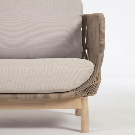 3-местный диван Catalina из бежевой веревки и массива акации