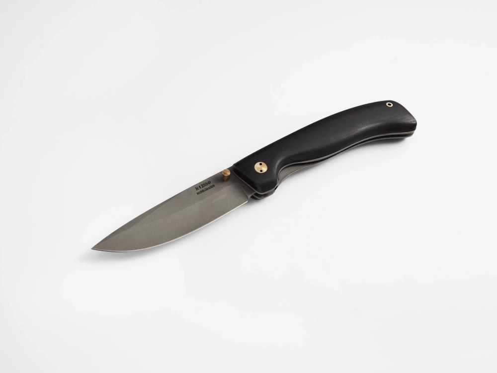 Складной нож "Скаут", сталь Х12МФ, рукоять черный мореный граб