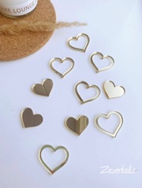 Сердечки набор ( контурные + литые), 10 шт