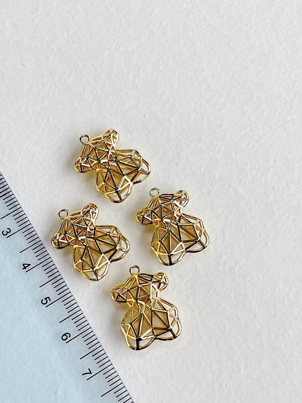 COK52-з Подвеска «Мишка», ажурный, позолота, 20мм