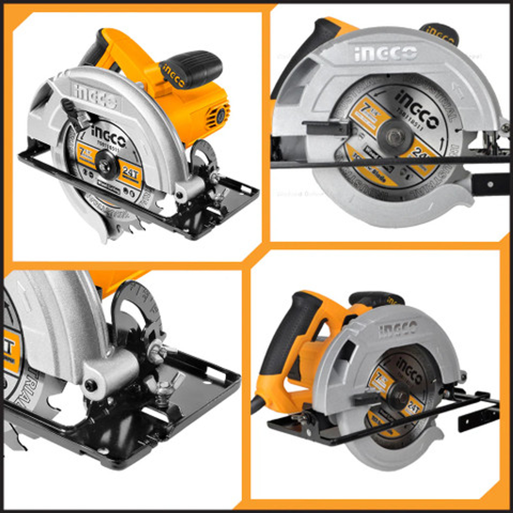Циркулярная пила INGCO CS18578 INDUSTRIAL 185х20 мм 1,2 кВт