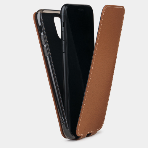 Чехол для iPhone 11 Pro из натуральной кожи теленка, цвета карамель