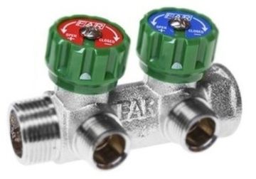 Коллектор FAR 1"x3/4" на 2 выхода «плоское уплотнение» (ВР-НР) FK 3821 134TP