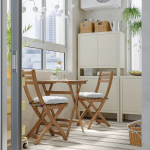 Садовый стол и 2 стула - ASKHOLMEN IKEA/ АСКХОЛЬМЕН ИКЕА,  62х60 см, коричневый