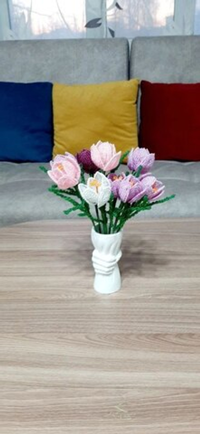 Крокусы из бисера для тебя 25см