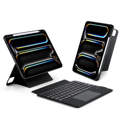 Чехол подставка с клавиатурой (RUS) от Dux Ducis для планшета iPad Pro 11 (2024-), серия DK Series Keyboard, русская клавиатура с подсветкой
