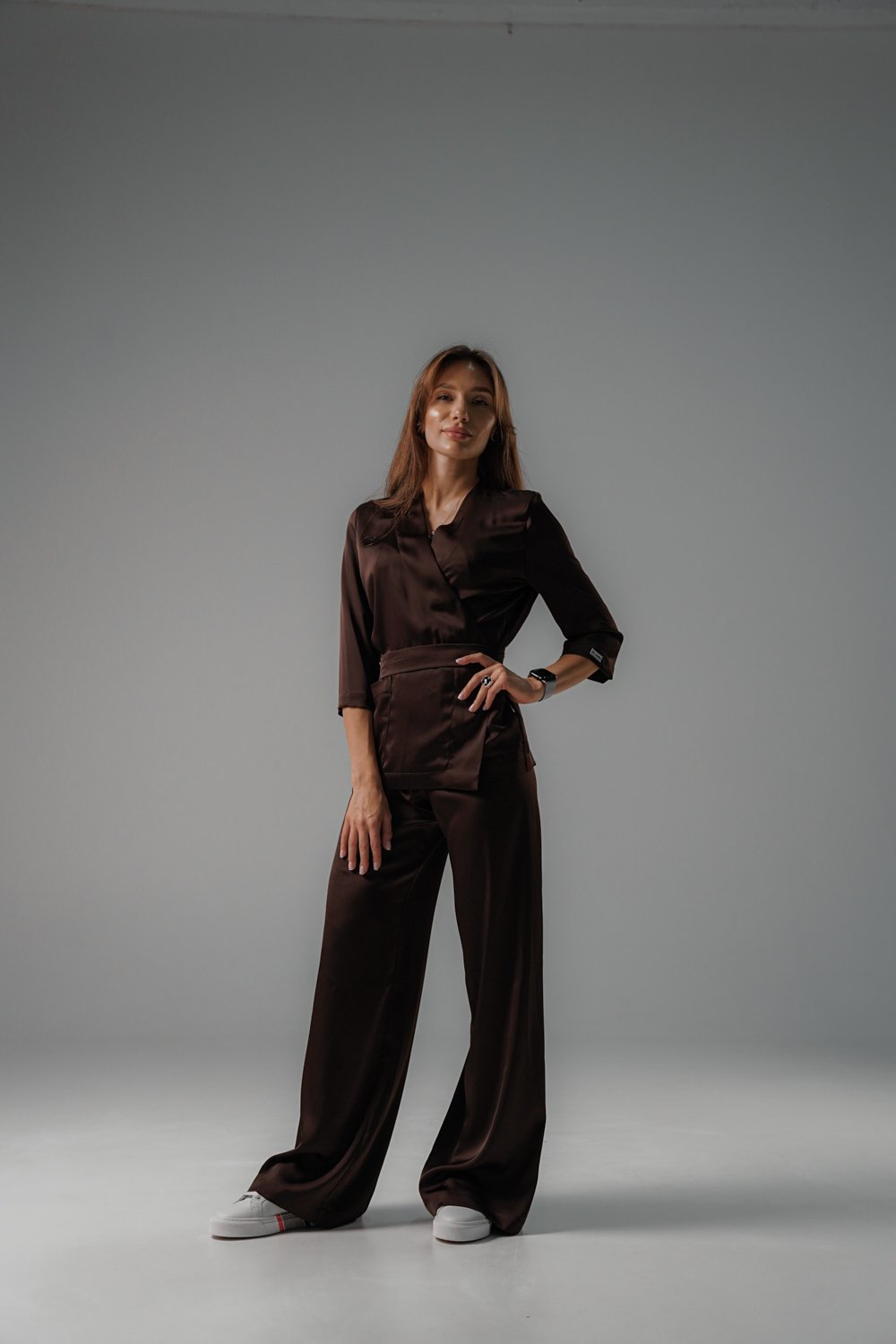 Брюки палаццо сатин