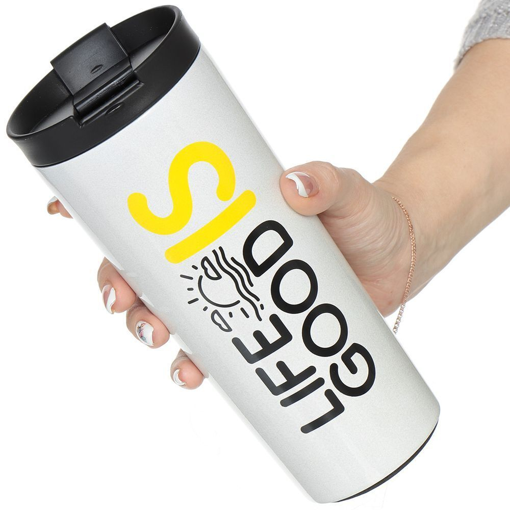 Термокружка нерж, 0.45 л, Daniks, серебр, SL-NT014E-SS-logo1