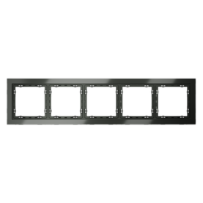 Рамка стеклянная VOLTUM S70 на 5 постов, (титан, стекло)