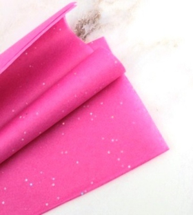 Бумага тишью ярко-розовая с блестками 50х66 см (10 листов)