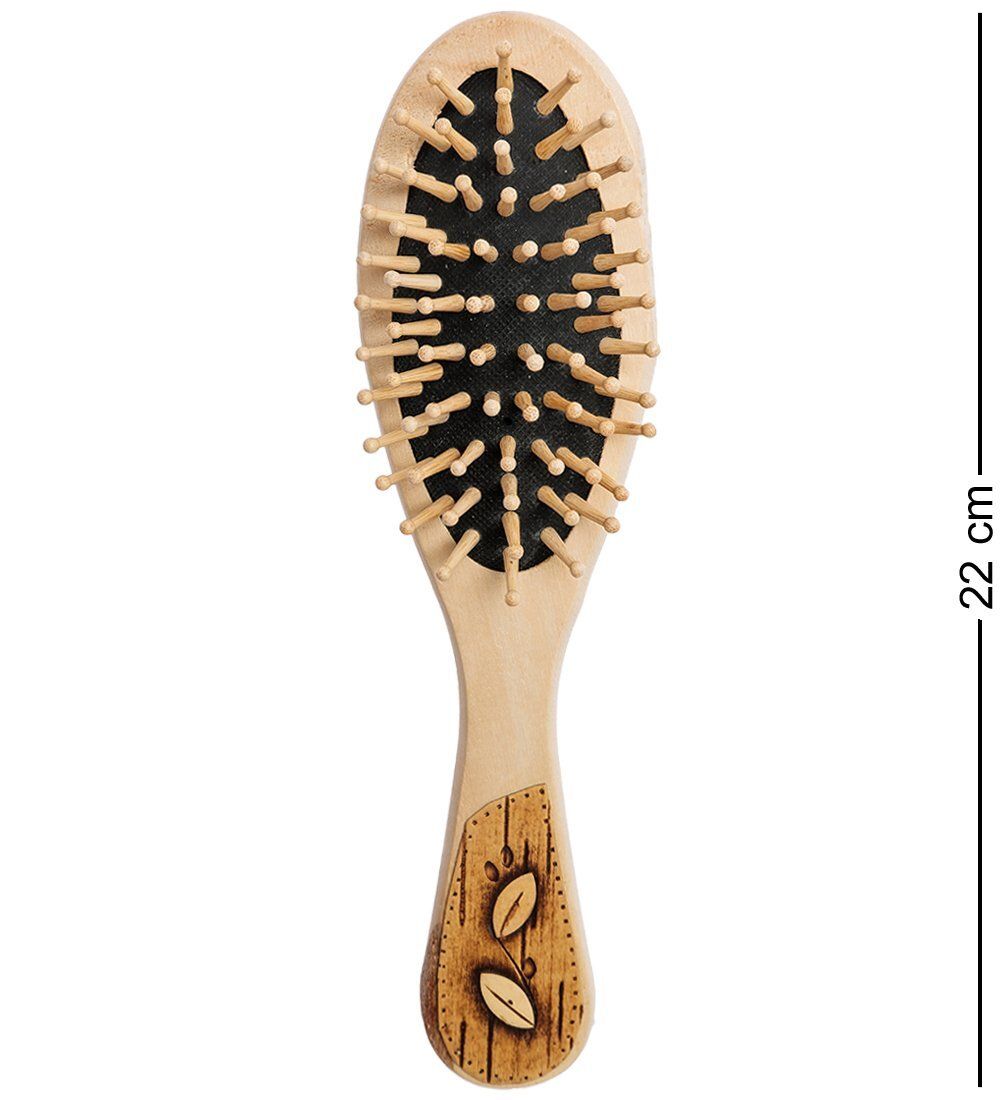 Народные промыслы BST-327/1 Массажная расческа деревянная «Сова» (береста)