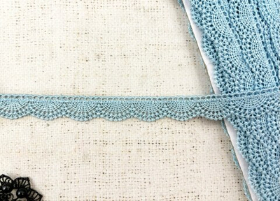 Кружево плетеное, ш. 2 см, голубой