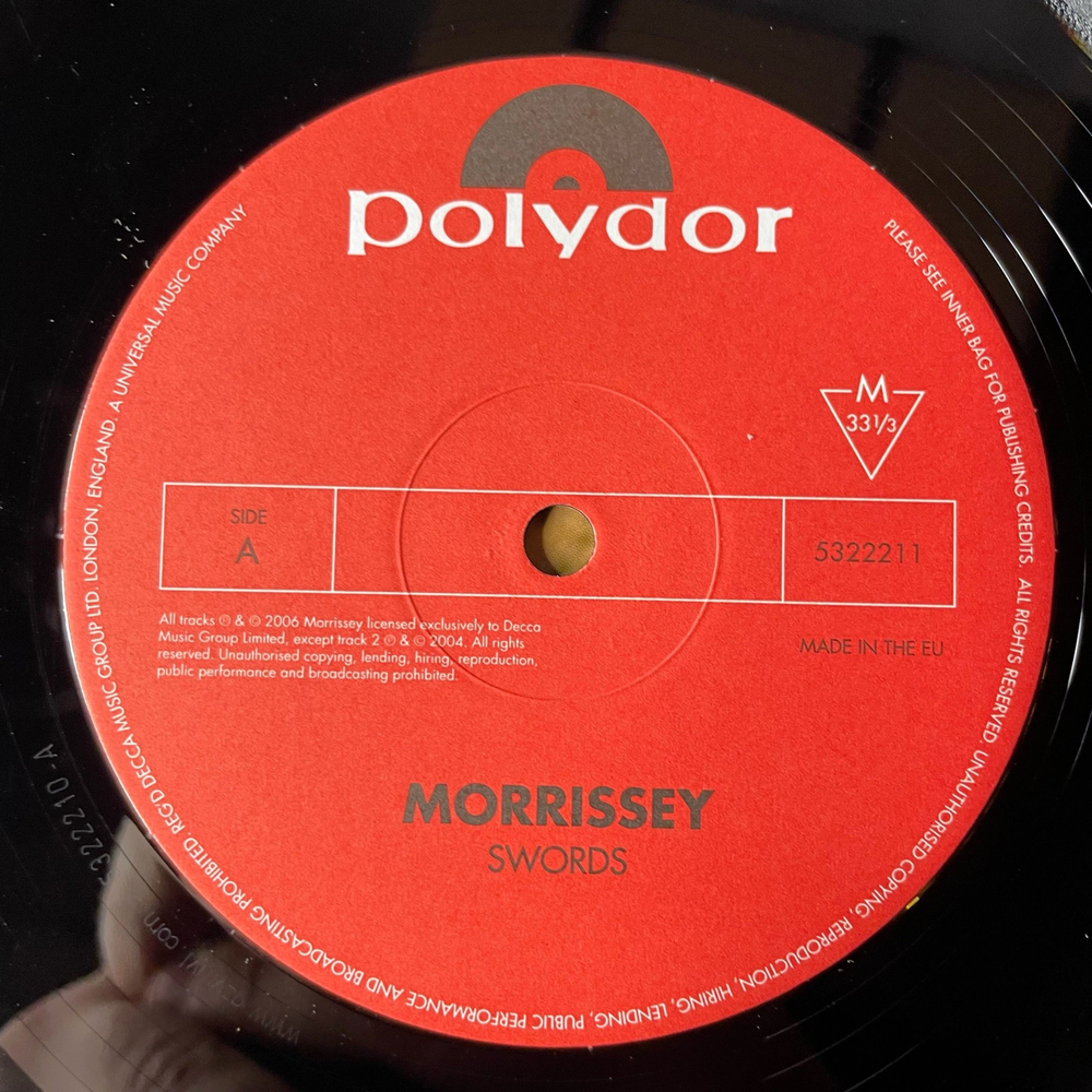 Винтажная виниловая пластинка LP Morrissey Swords (EU 2009) (EX The Smiths)