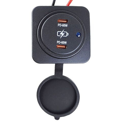 Гнездо зарядное накладное, два порта Type C (10269780)