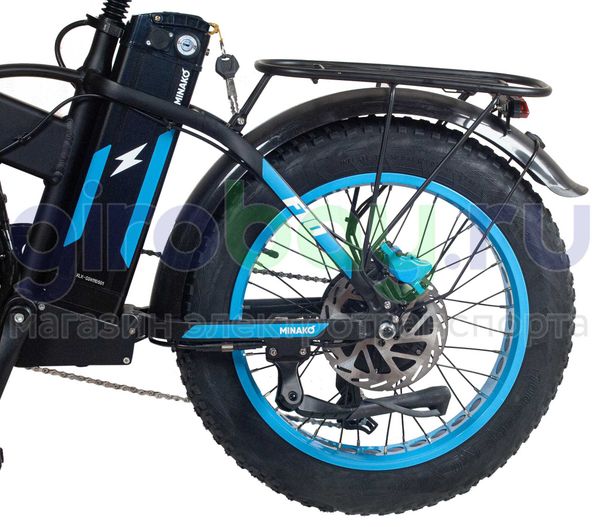 Электровелосипед Minako F10 Pro 2025 года (48V/20Ah) - Синий обод