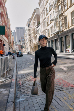 ZARA БАЗОВЫЙ ТРИКОТАЖНЫЙ ДЖЕМПЕР С ВЫСОКИМ ВОРОТНИКОМ, ЧЕРНЫЙ