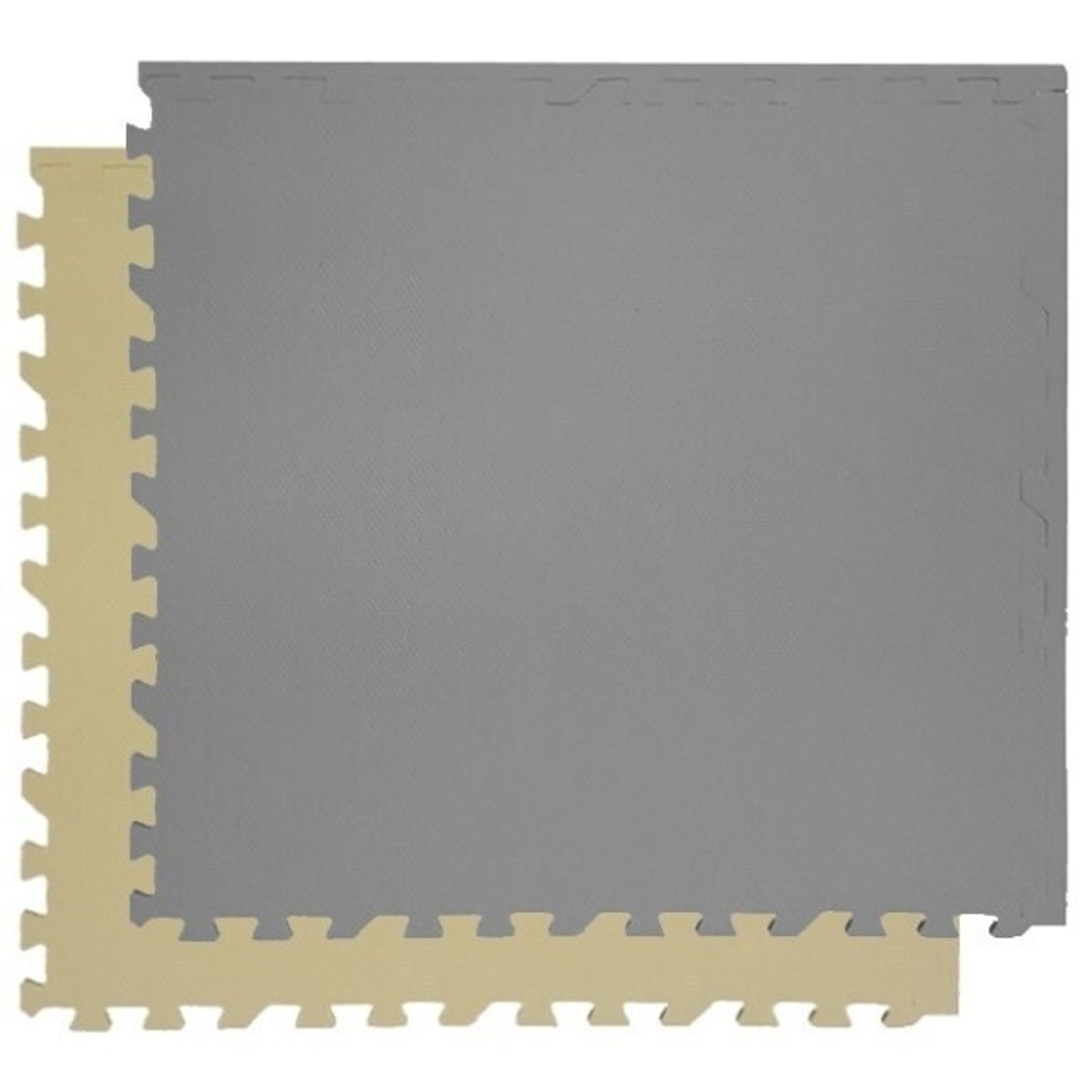 Коврик-пазл Экополимеры (4 плиты 60x60x0,9см, 1,44кв.м./уп) Бежево-серый
