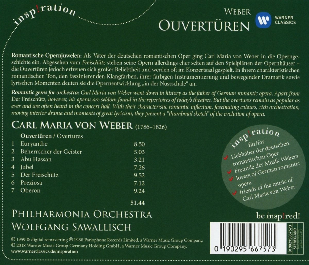 Wolfgang Sawallisch / Weber: Ouverturen (CD)