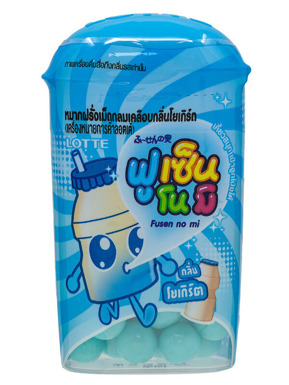 Резинка жевательная в форме драже со вкусом йогурта 15 г Thai Lotte Fusen No Mi Yogurt
