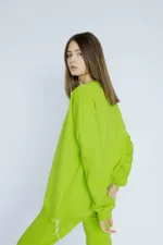 Толстовка Кот-агрессор Зеленая