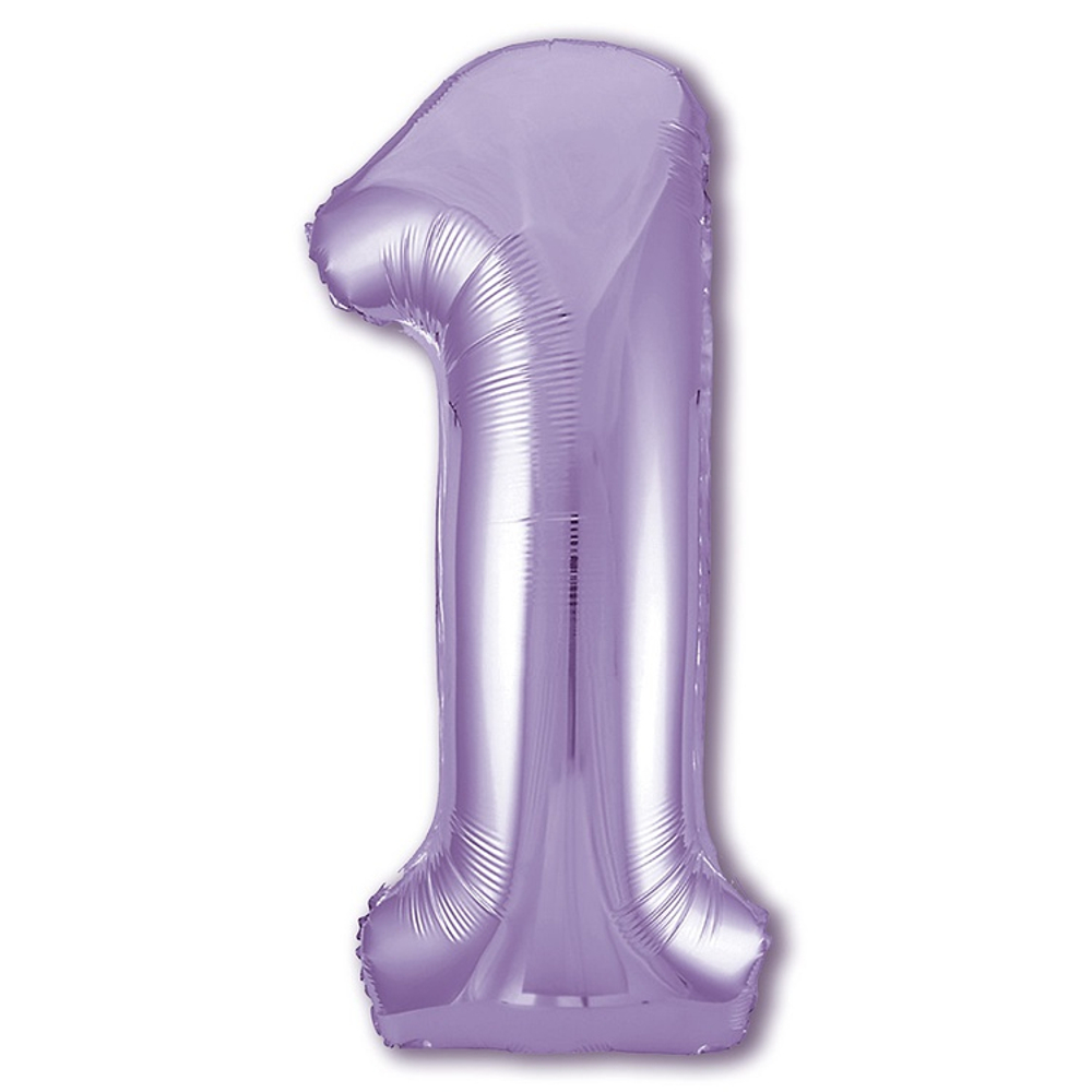 Шар фольгированный Цифра 1 101 см (Фиолетовый)