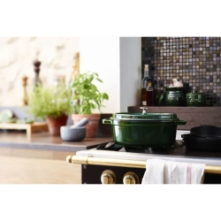 STAUB Чугунная форма для запекания Cocotte овальная 27см 3,2л зеленая (сорт II)