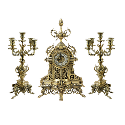 Bello De Bronze Каминные часы с канделябрами "Пинья"