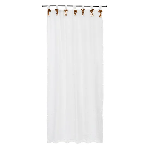 Штора из муслина с декором цвета карри из коллекции essential, 150х290 см