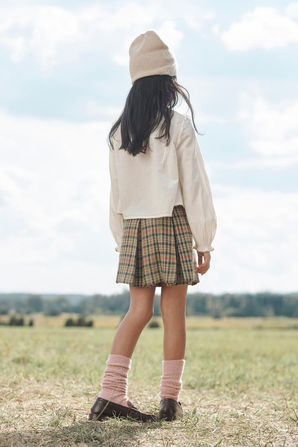 ZARA ЮБКА В КЛЕТКУ, ОРАНЖЕВО-ЗЕЛЕНЫЙ