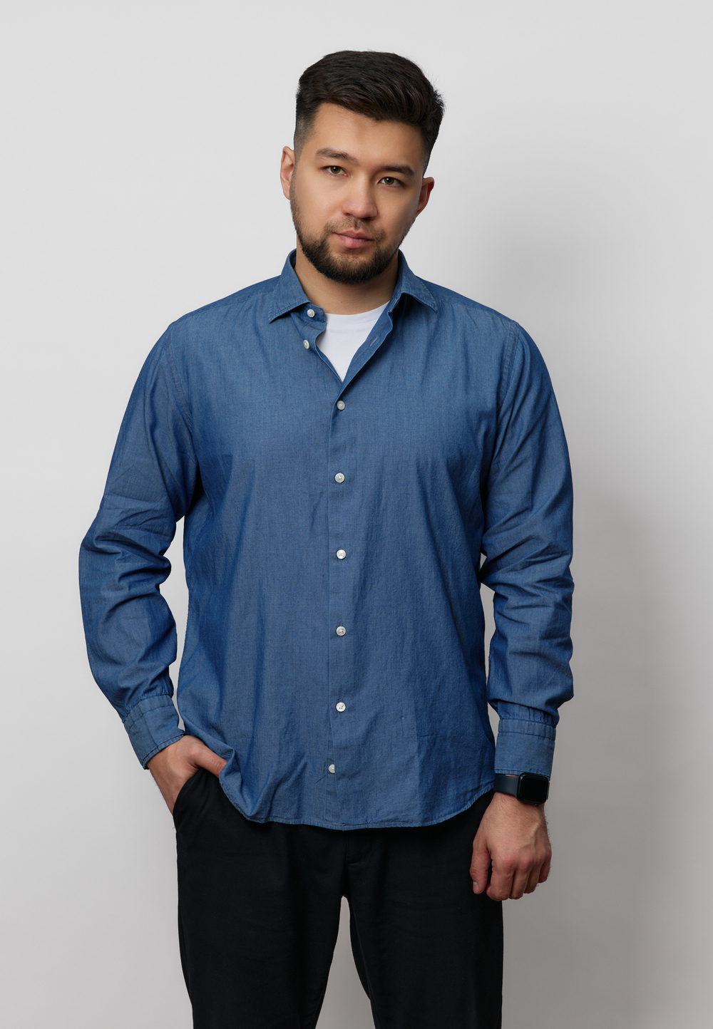 Рубашка мужская DENIM LIGHT BLUE