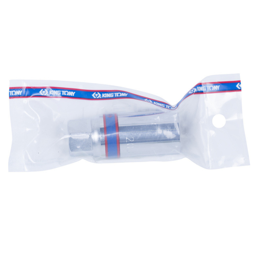 KING TONY (463521R) Головка свечная шестигранная 1/2", 21 мм, резиновый фиксатор