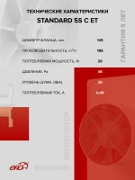 Вентилятор накладной STANDARD D125 сетка обр.клапан ET ERA