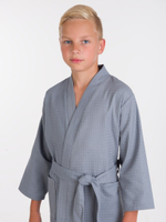 Халат вафельный детский 30 серый