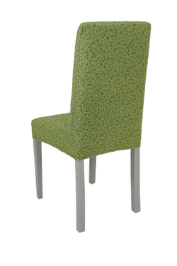 Чехол на стул без оборки Жаккард, цвет Зеленый светлый, Набор 2 шт.
