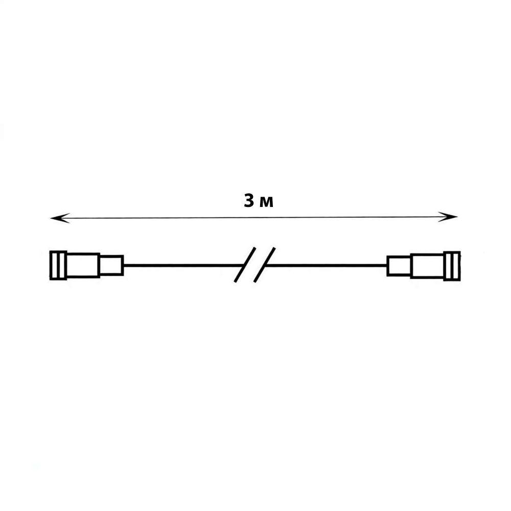 UCX-F90 E-3M-WH Удлинитель для гирлянд серии F90PRO. 3м. Статика-мерцание. IP67. Белый. TM Uniel