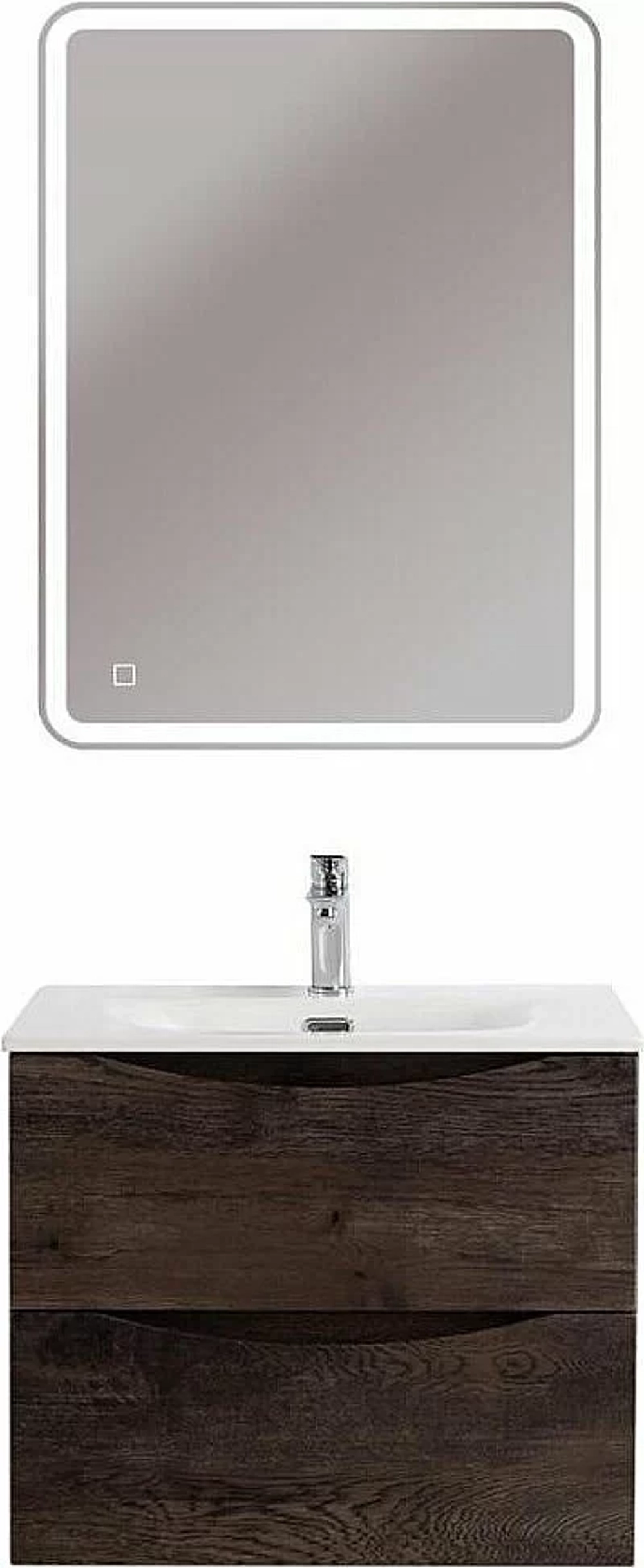 Тумба с раковиной BelBagno MARINO-CER-N-600-2C-SO-RNG-P Rovere Nature Grigio