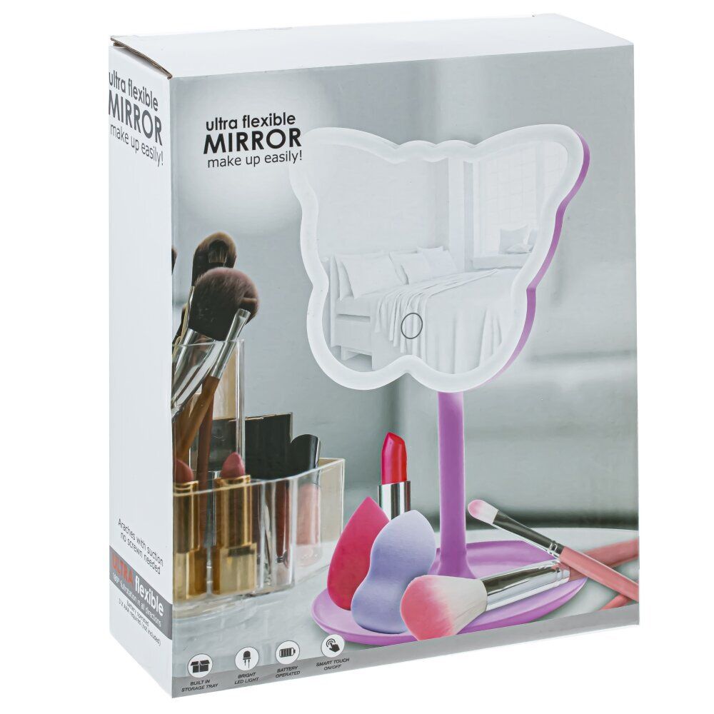 GAEM Зеркало настольное (подсветка, 3xААА не прилаг), L17 W15 H26 см